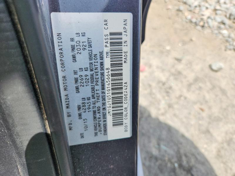 60954136 :رقم المزاد ، JM1GJ1U51G1456648 vin ، 2016 Mazda 6 مزاد بيع