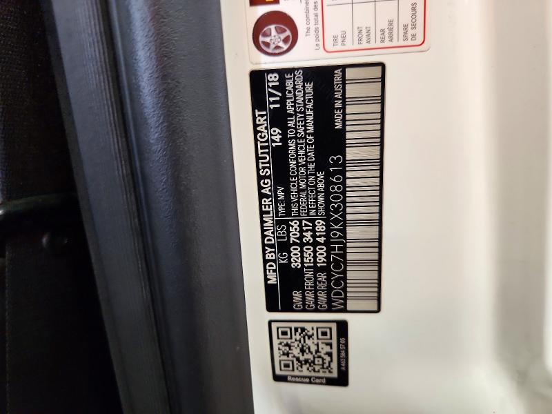 Aukcja sprzedaży 2019 Mercedes-benz G, vin: WDCYC7HJ9KX308613, numer aukcji: 61691116