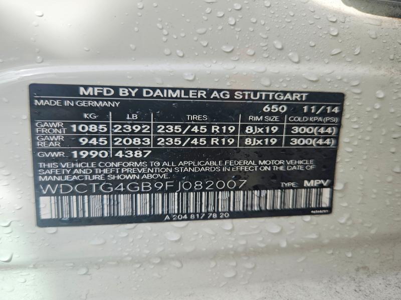 Продаж на аукціоні авто 2015 Mercedes-benz Gla, vin: WDCTG4GB9FJ082007, номер лоту: 61160796