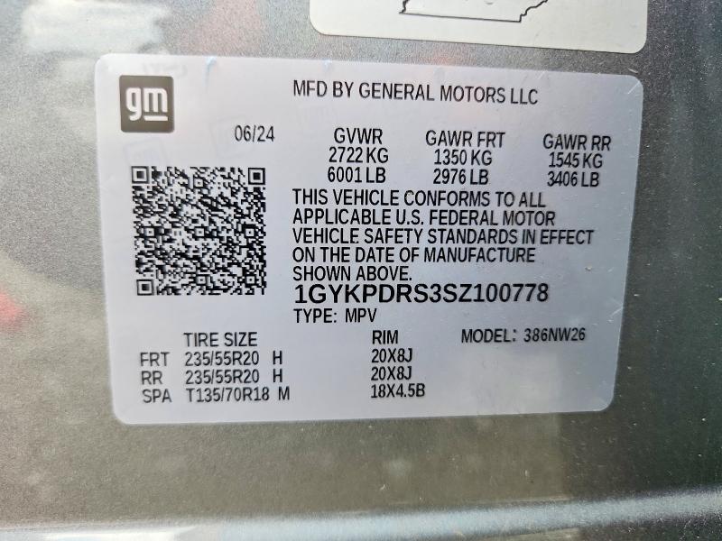 Aukcja sprzedaży 2025 Cadillac Xt6, vin: 1GYKPDRS3SZ100778, numer aukcji: 59313326