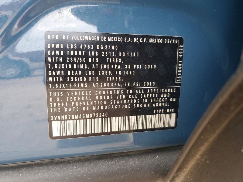 60060216 :رقم المزاد ، 3VVNR7RM4SM073240 vin ، 2025 Volkswagen Tiguan مزاد بيع