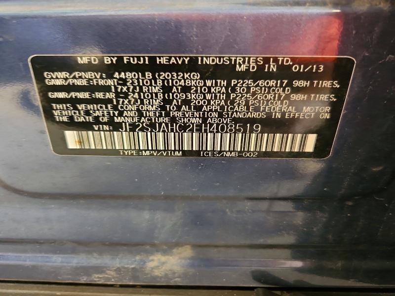 61225456 :رقم المزاد ، JF2SJAHC2EH408519 vin ، 2014 Subaru Forester مزاد بيع