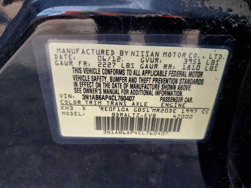 Aukcja sprzedaży 2012 Nissan Sentra, vin: 3N1AB6AP4CL760407, numer aukcji: 61395246