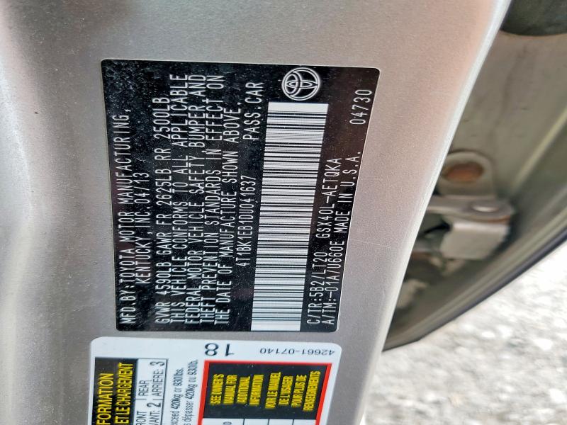 2013 Toyota Avalon მანქანა იყიდება აუქციონზე, vin: 4T1BK1EB1DU041637, აუქციონის ნომერი: 62165566