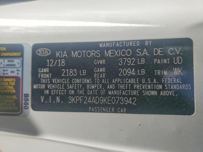 Aukcja sprzedaży 2019 Kia Forte, vin: 3KPF24AD9KE073942, numer aukcji: 61164216
