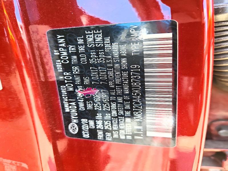 Продажа на аукционе авто 2019 Hyundai Tucson, vin: KM8J2CA45KU873719, номер лота: 61684396