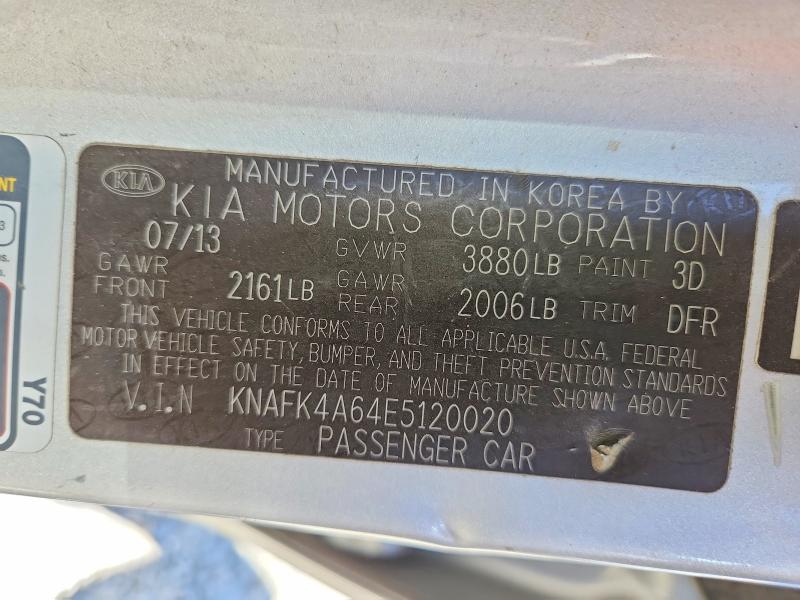 Продажа на аукционе авто 2014 Kia Forte, vin: KNAFK4A64E5120020, номер лота: 59400636