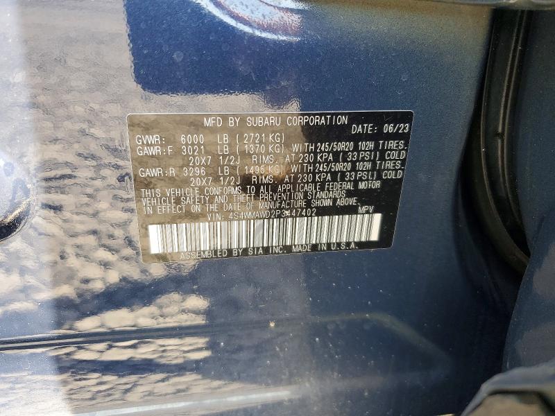 62451776 :رقم المزاد ، 4S4WMAWD2P3447402 vin ، 2023 Subaru Ascent مزاد بيع