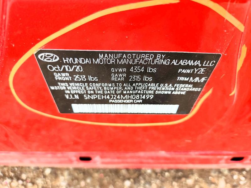 Продаж на аукціоні авто 2021 Hyundai Sonata, vin: 5NPEH4J24MH081499, номер лоту: 61062686