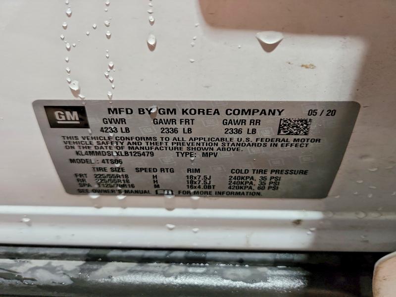 63105916 :رقم المزاد ، KL4MMDSLXLB125479 vin ، 2020 Buick Encore Gx مزاد بيع