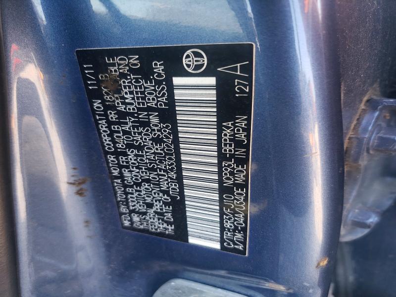 2012 Toyota Yaris მანქანა იყიდება აუქციონზე, vin: JTDBT4K33CL024293, აუქციონის ნომერი: 61516236