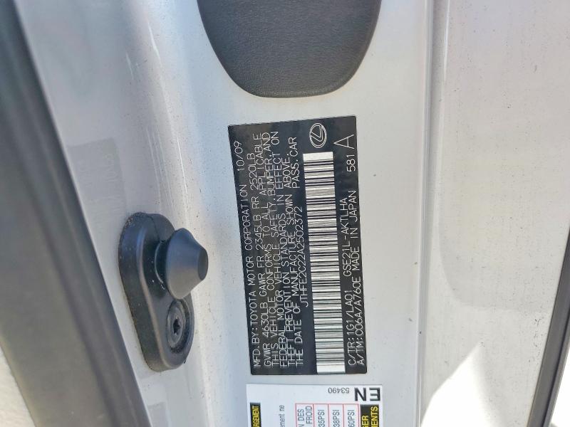 61607526 :رقم المزاد ، JTHFE2C22A2502372 vin ، 2010 Lexus Is350 مزاد بيع