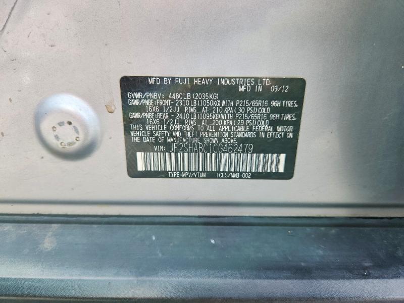 Продажа на аукционе авто 2012 Subaru Forester, vin: JF2SHABC1CG462479, номер лота: 61227286