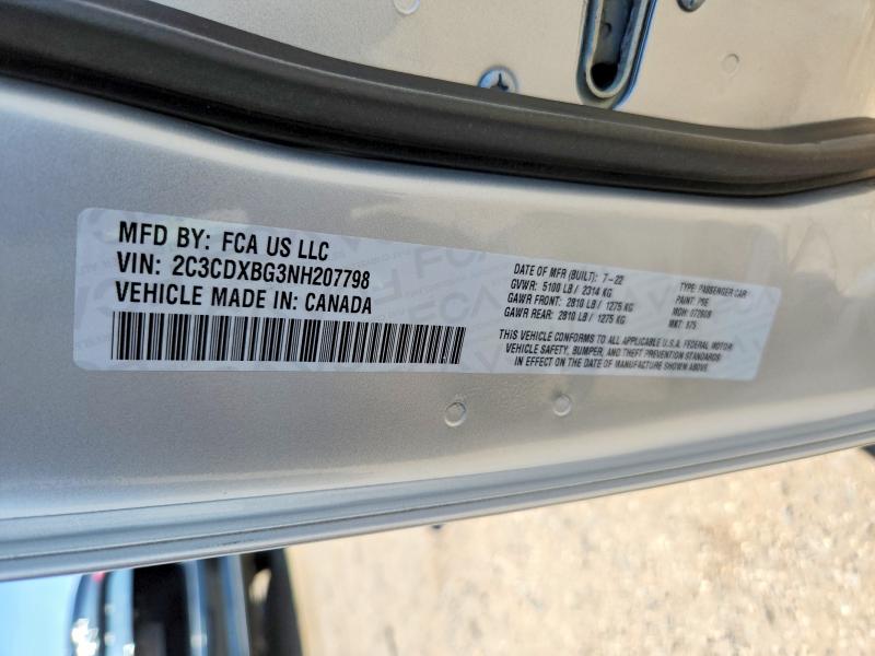 63035356 :رقم المزاد ، 2C3CDXBG3NH207798 vin ، 2022 Dodge Charger مزاد بيع