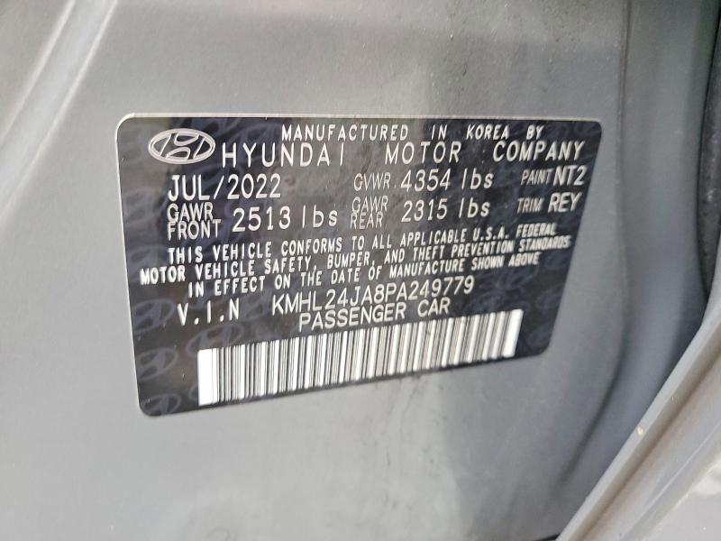 2023 Hyundai Sonata მანქანა იყიდება აუქციონზე, vin: KMHL24JA8PA249779, აუქციონის ნომერი: 59848516
