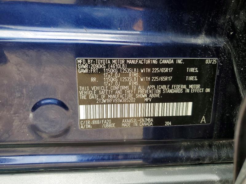 61413546 :رقم المزاد ، 2T3W1RFV9SW385202 vin ، 2025 Toyota Rav4 مزاد بيع