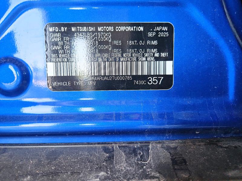 Aukcja sprzedaży 2026 Mitsubishi Outlander Sport, vin: JA4ARUAU2TU000785, numer aukcji: 62663136