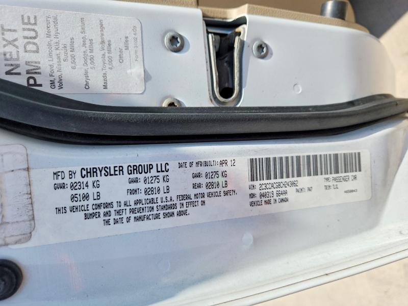 Aukcja sprzedaży 2012 Chrysler 300, vin: 2C3CCACG8CH243062, numer aukcji: 61815146