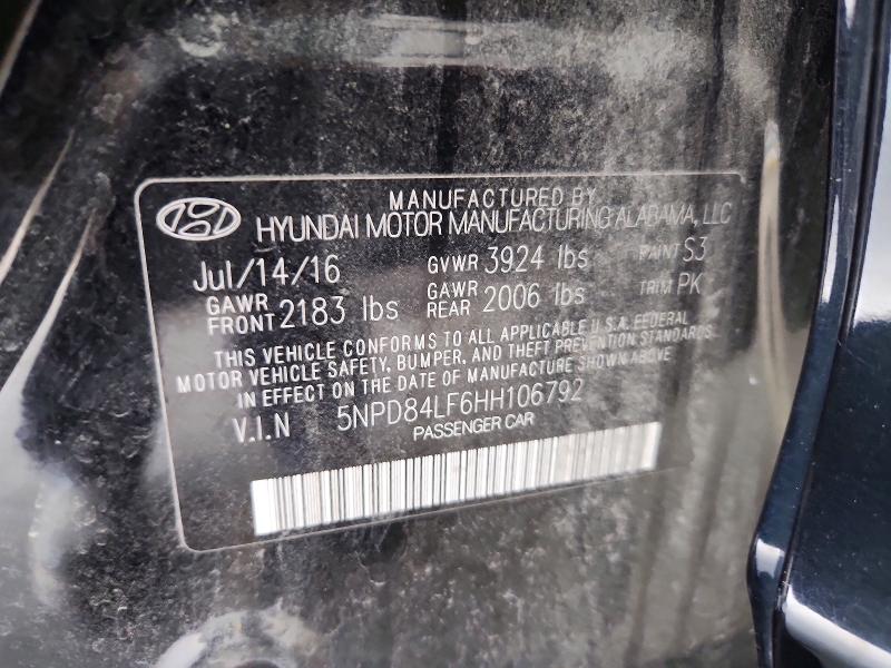 Aukcja sprzedaży 2017 Hyundai Elantra, vin: 5NPD84LF6HH106792, numer aukcji: 60499486