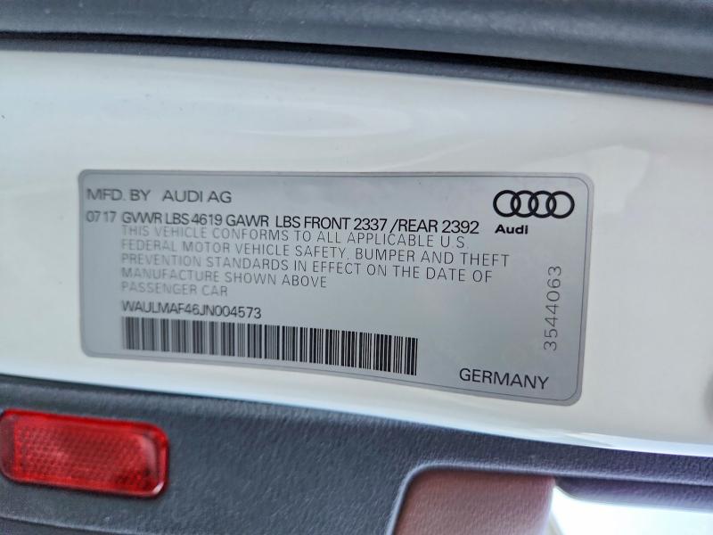 Продаж на аукціоні авто 2018 Audi A4, vin: WAULMAF46JN004573, номер лоту: 60470406