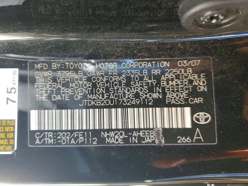 2007 Toyota Prius მანქანა იყიდება აუქციონზე, vin: JTDKB20U173249112, აუქციონის ნომერი: 62523326