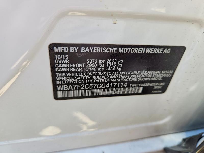 Aukcja sprzedaży 2016 Bmw 750, vin: WBA7F2C57GG417114, numer aukcji: 63257646