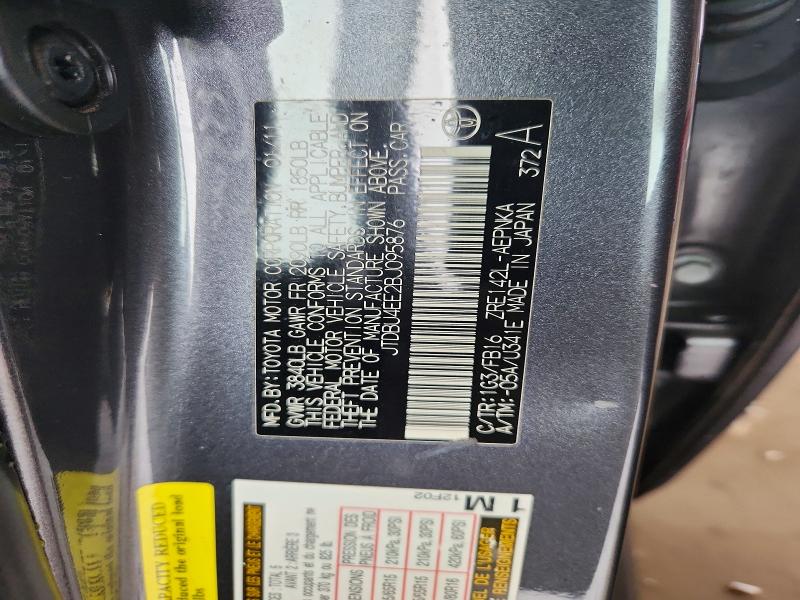 Aukcja sprzedaży 2011 Toyota Corolla, vin: JTDBU4EE2BJ095876, numer aukcji: 60578276