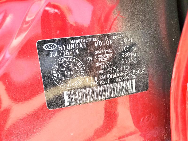 2015 Hyundai Elantra მანქანა იყიდება აუქციონზე, vin: KMHDH4AH6FU286603, აუქციონის ნომერი: 60926576