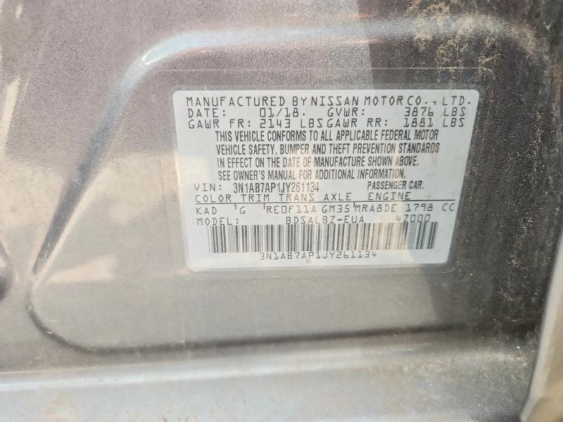 Продажа на аукционе авто 2018 Nissan Sentra, vin: 3N1AB7AP1JY261134, номер лота: 63472666