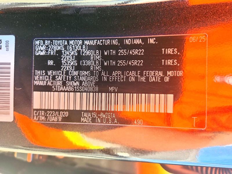Продаж на аукціоні авто 2025 Lexus Tx 350, vin: 5TDAAAB61SS040838, номер лоту: 63137666