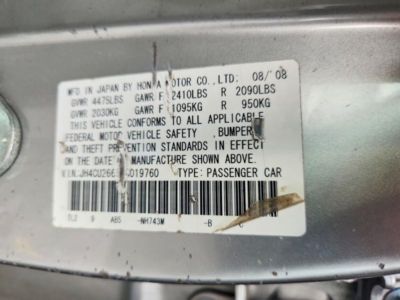 Auction sale of the 2009 Acura Tsx, vin: JH4CU26639C019760, lot number: 62576936