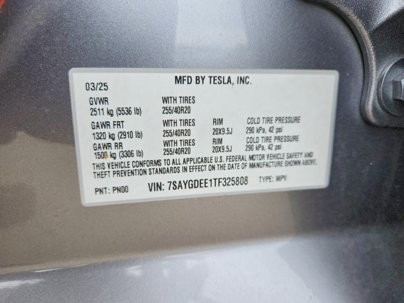 61525206 :رقم المزاد ، 7SAYGDEE1TF325808 vin ، 2026 Tesla Model Y مزاد بيع