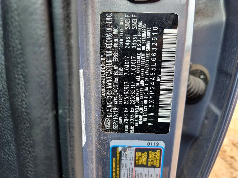 Aukcja sprzedaży 2020 Kia Sorento, vin: 5XYPG4A55LG632910, numer aukcji: 60930566