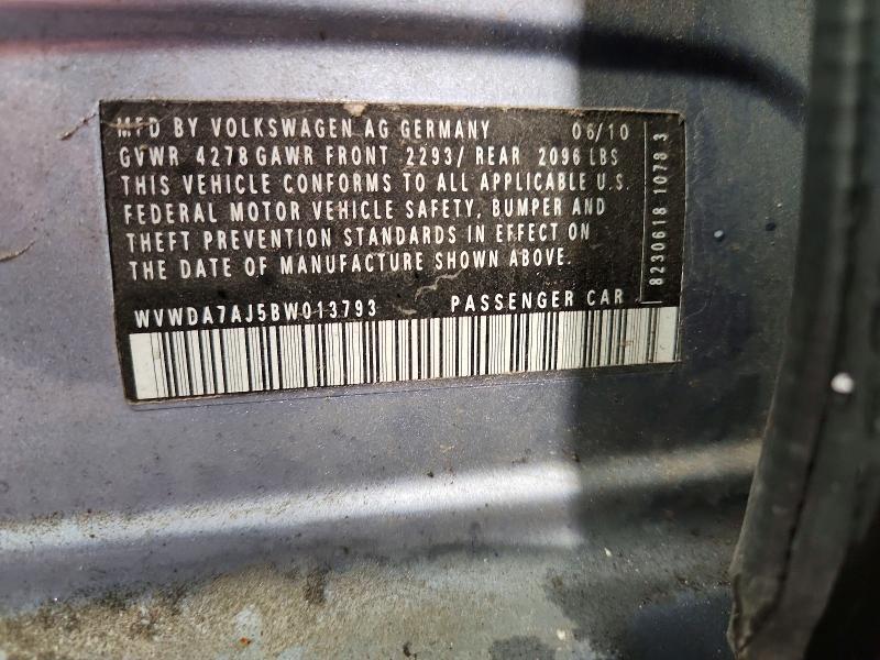 59638916 :رقم المزاد ، WVWDA7AJ5BW013793 vin ، 2011 Volkswagen Golf مزاد بيع