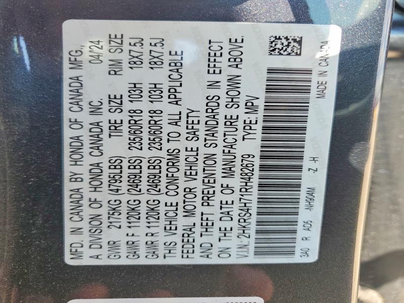 Продажа на аукционе авто 2024 Honda Cr-v, vin: 2HKRS4H71RH482679, номер лота: 60565076