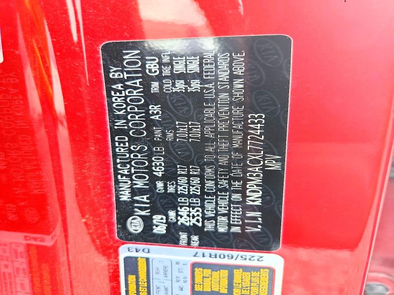 Продаж на аукціоні авто 2020 Kia Sportage, vin: KNDPM3ACXL7724433, номер лоту: 60185116
