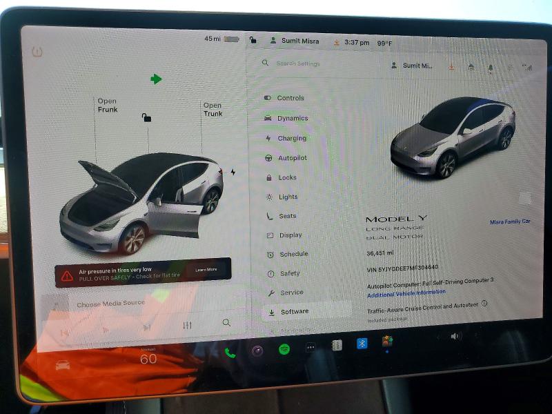 Продаж на аукціоні авто 2021 Tesla Model Y, vin: 5YJYGDEE7MF304640, номер лоту: 62863706