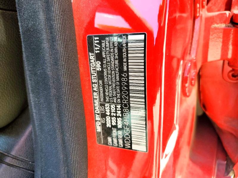 Aukcja sprzedaży 2012 Mercedes-benz C, vin: WDDGF4HB8CR209986, numer aukcji: 59628626