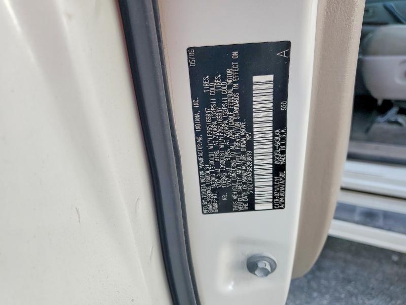 60020316 :رقم المزاد ، 5TDZT38AX6S280819 vin ، 2006 Toyota Sequoia مزاد بيع