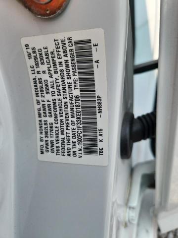 2019 Honda Civic მანქანა იყიდება აუქციონზე, vin: 19XFC1F33KE018706, აუქციონის ნომერი: 60302446