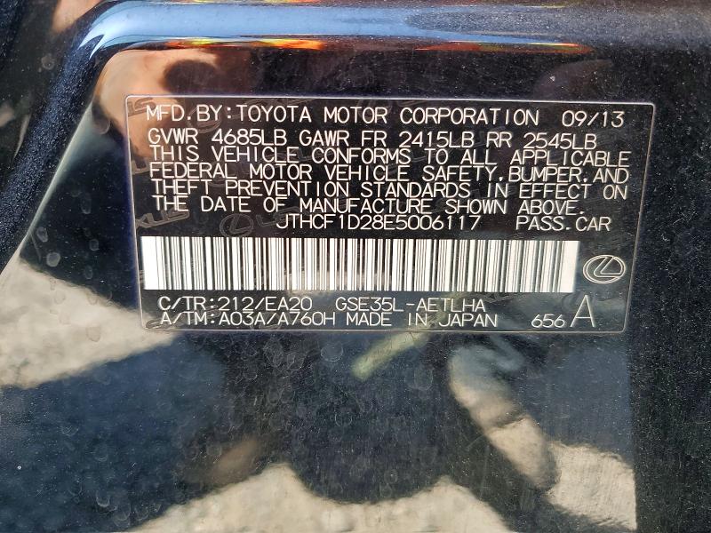 59727476 :رقم المزاد ، JTHCF1D28E5006117 vin ، 2014 Lexus Is مزاد بيع