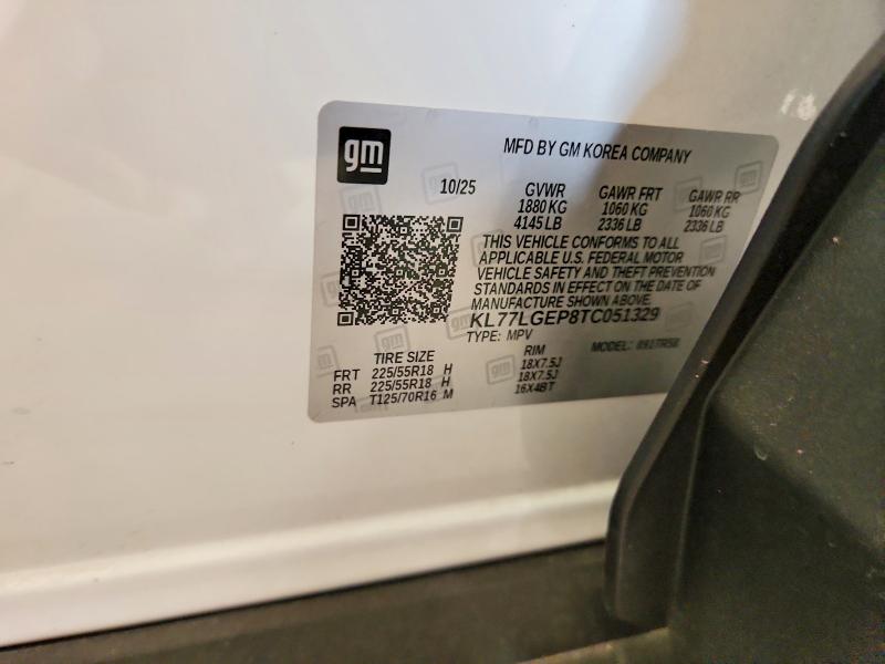 60834336 :رقم المزاد ، KL77LGEP8TC051329 vin ، 2026 Chevrolet Trax مزاد بيع