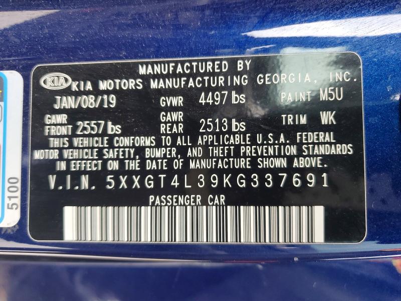 Продаж на аукціоні авто 2019 Kia Optima, vin: 5XXGT4L39KG337691, номер лоту: 62953476