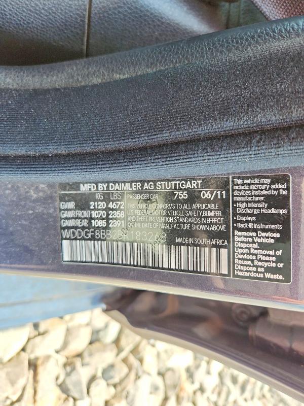 61771446 :رقم المزاد ، WDDGF8BB2BR183268 vin ، 2011 Mercedes-benz C مزاد بيع