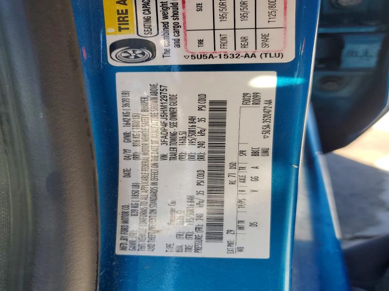 Auction sale of the 2017 Ford Fiesta, vin: 3FADP4FJ5HM129757, lot number: 61391056