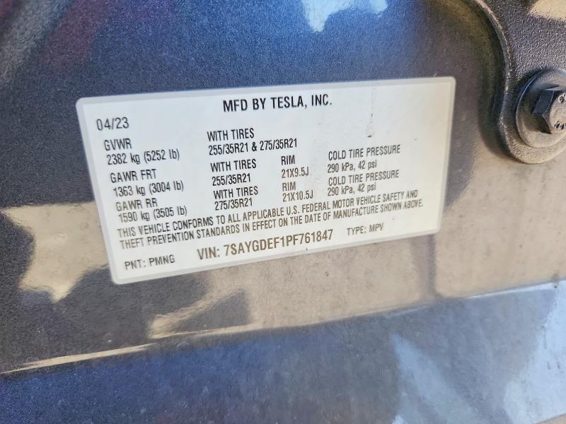 Aukcja sprzedaży 2023 Tesla Model Y, vin: 7SAYGDEF1PF761847, numer aukcji: 62877616