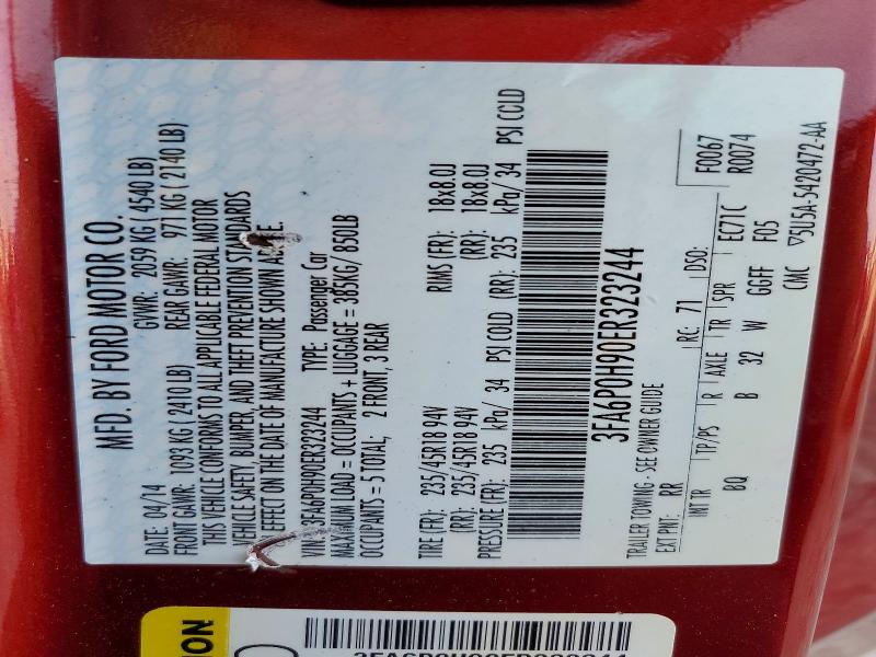 Продажа на аукционе авто 2014 Ford Fusion, vin: 3FA6P0H90ER323244, номер лота: 63287816