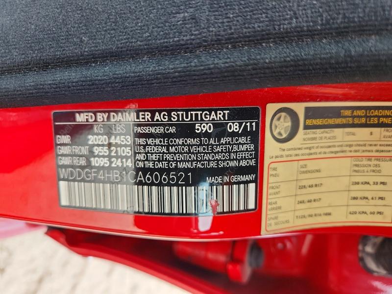 Продажа на аукционе авто 2012 Mercedes-benz C, vin: WDDGF4HB1CA606521, номер лота: 61057156