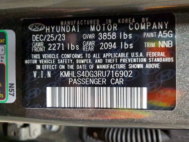 Aukcja sprzedaży 2024 Hyundai Elantra, vin: KMHLS4DG3RU716902, numer aukcji: 62115826