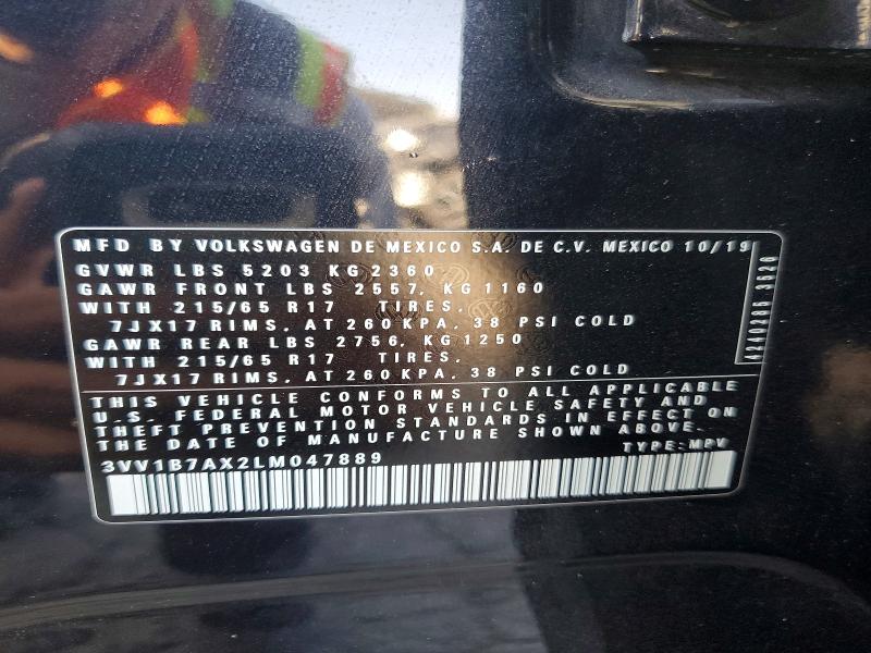 61375746 :رقم المزاد ، 3VV1B7AX2LM047889 vin ، 2020 Volkswagen Tiguan مزاد بيع